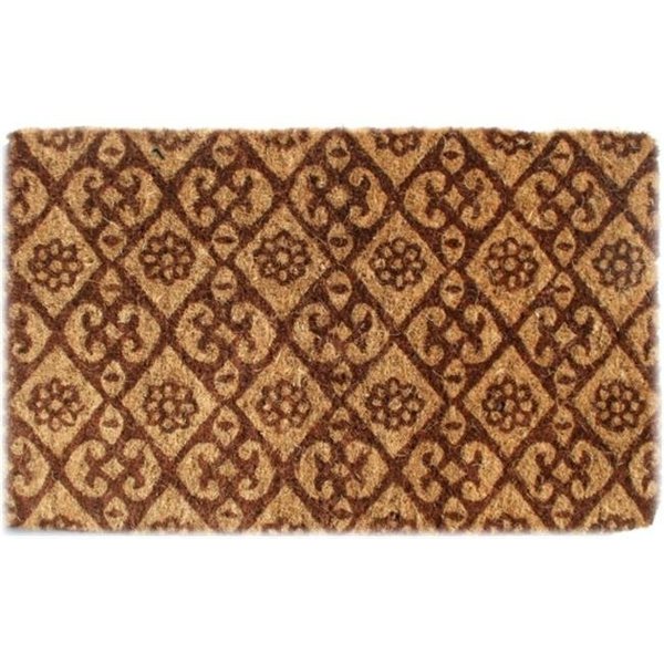Imports Decor Inc Imports Decor 720TCM Traditional Coir Doormat  Brown Floral 720TCM